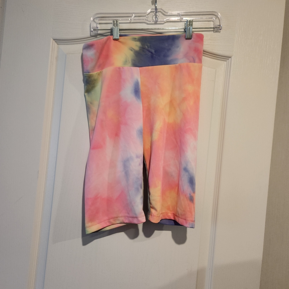 White Birch Multicolor Tie-Dye Bike Shorts Size M Euc